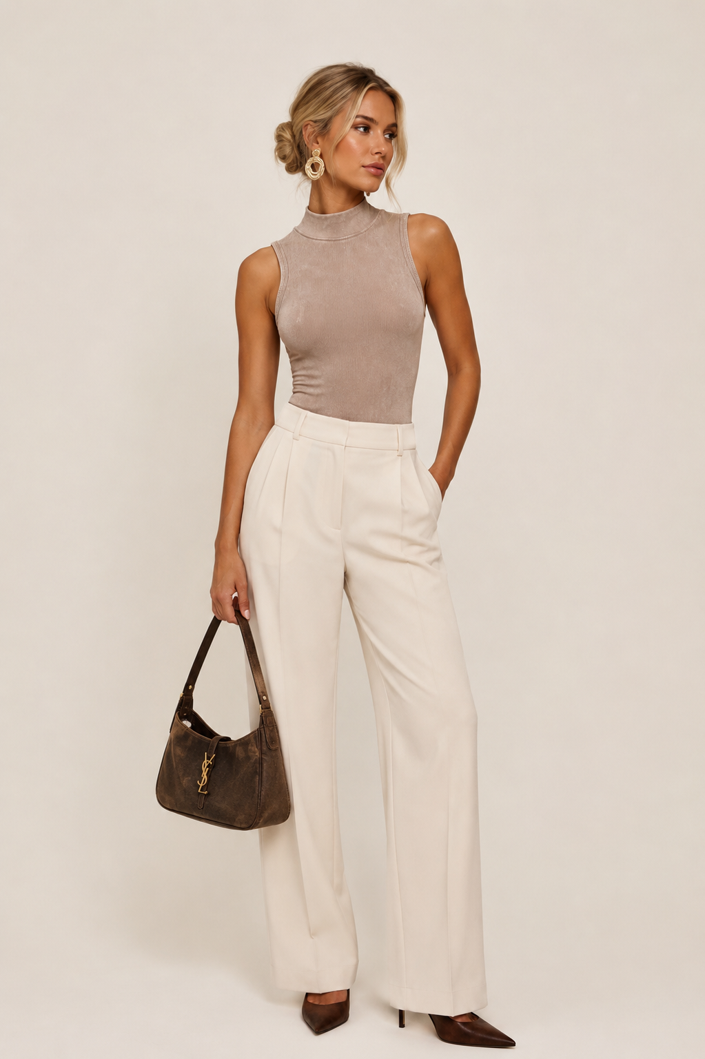 Tank Ribbed Mock Neck Washed Bodysuit