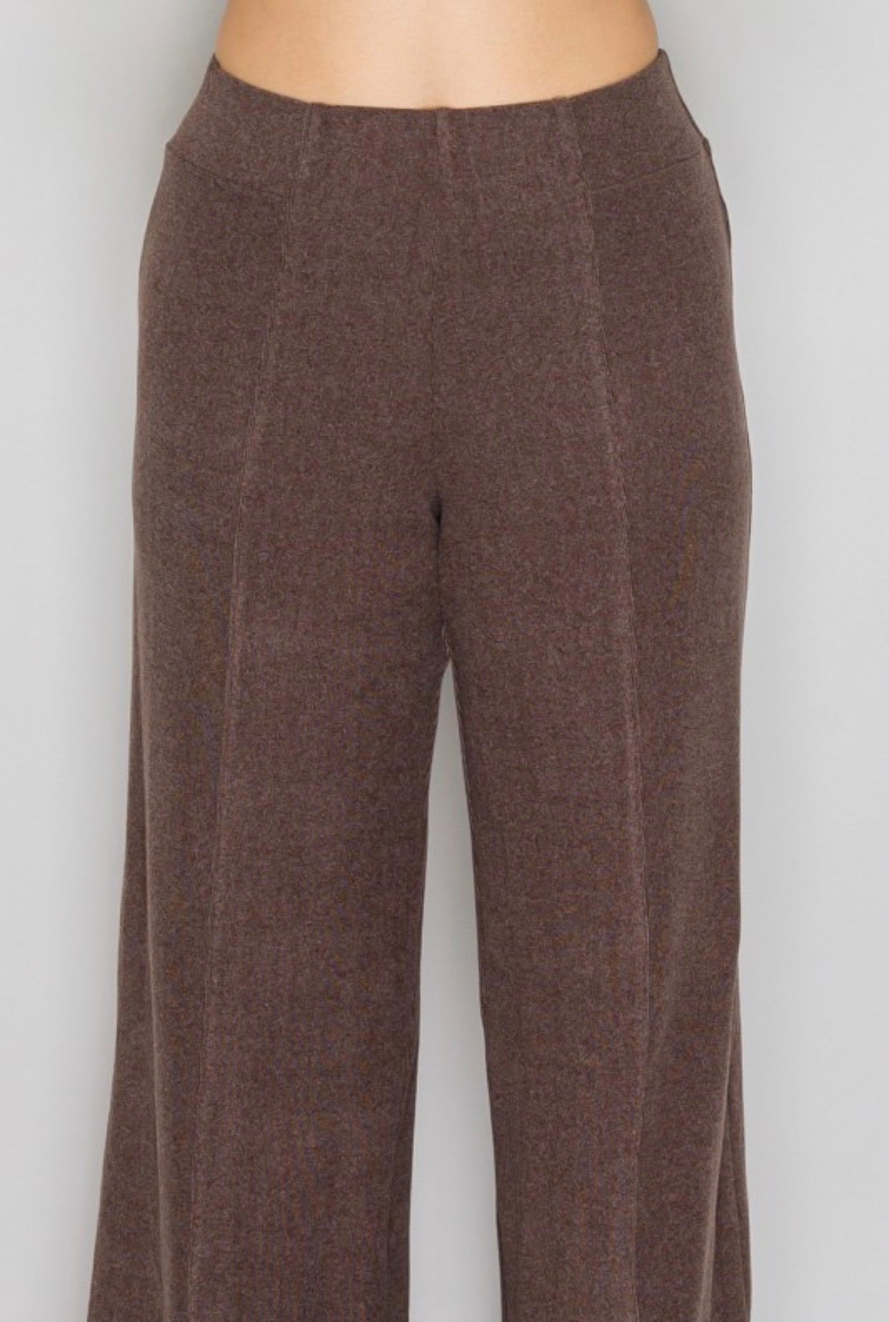 Soft Pintuck Wide Leg High Waisted Pants
