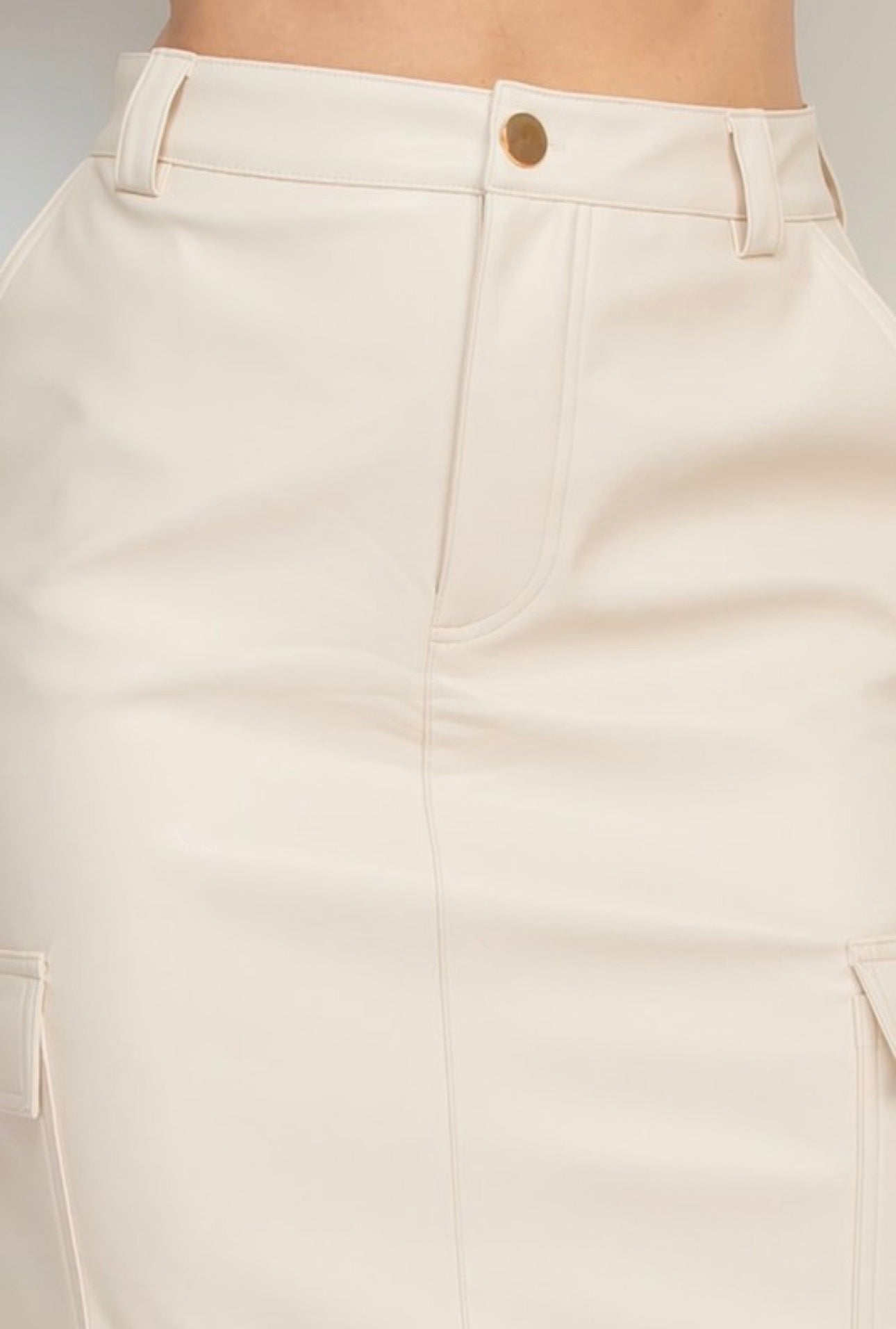 Long pleather skirt split