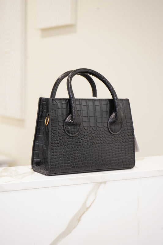 Black Crocodile Mini Purse