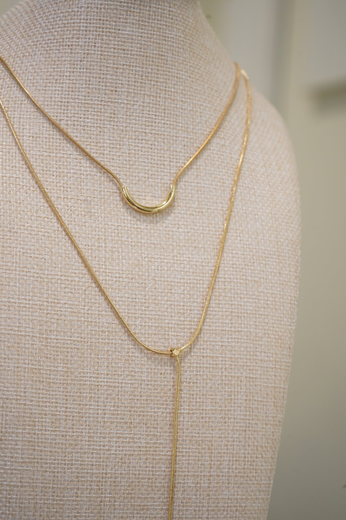 Layer gold chain necklace