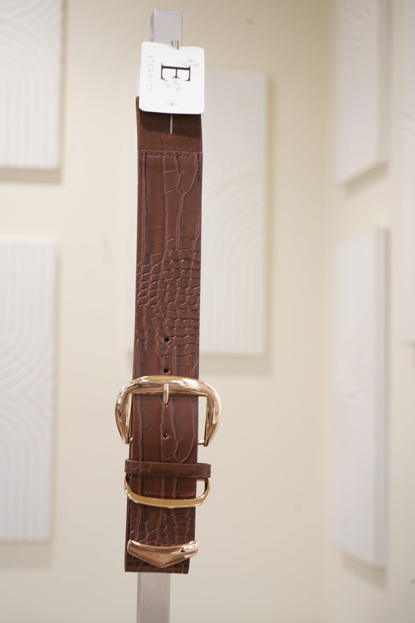 Croc gold detail waist belt