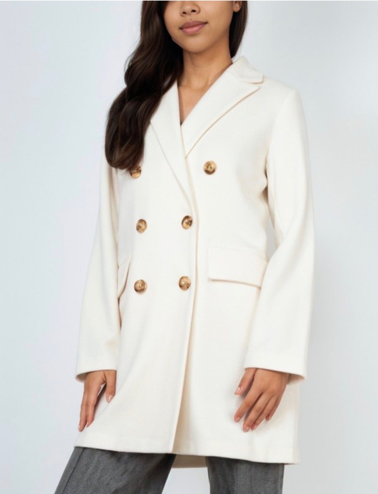 Felt Peacoat Double Breasted
