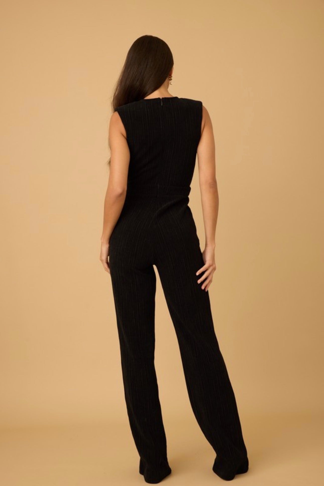 Corduroy Sweetheart Jumpsuit with Gold Buckle