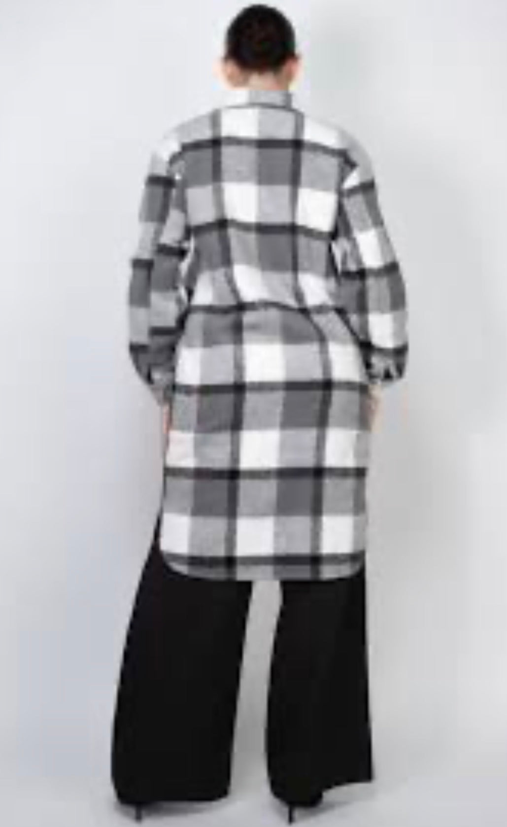 Button Down Plaid Coat