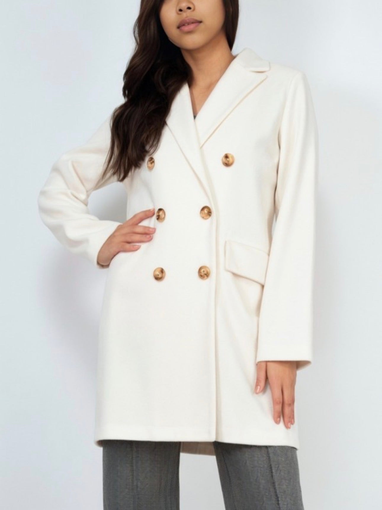 Felt Peacoat Double Breasted