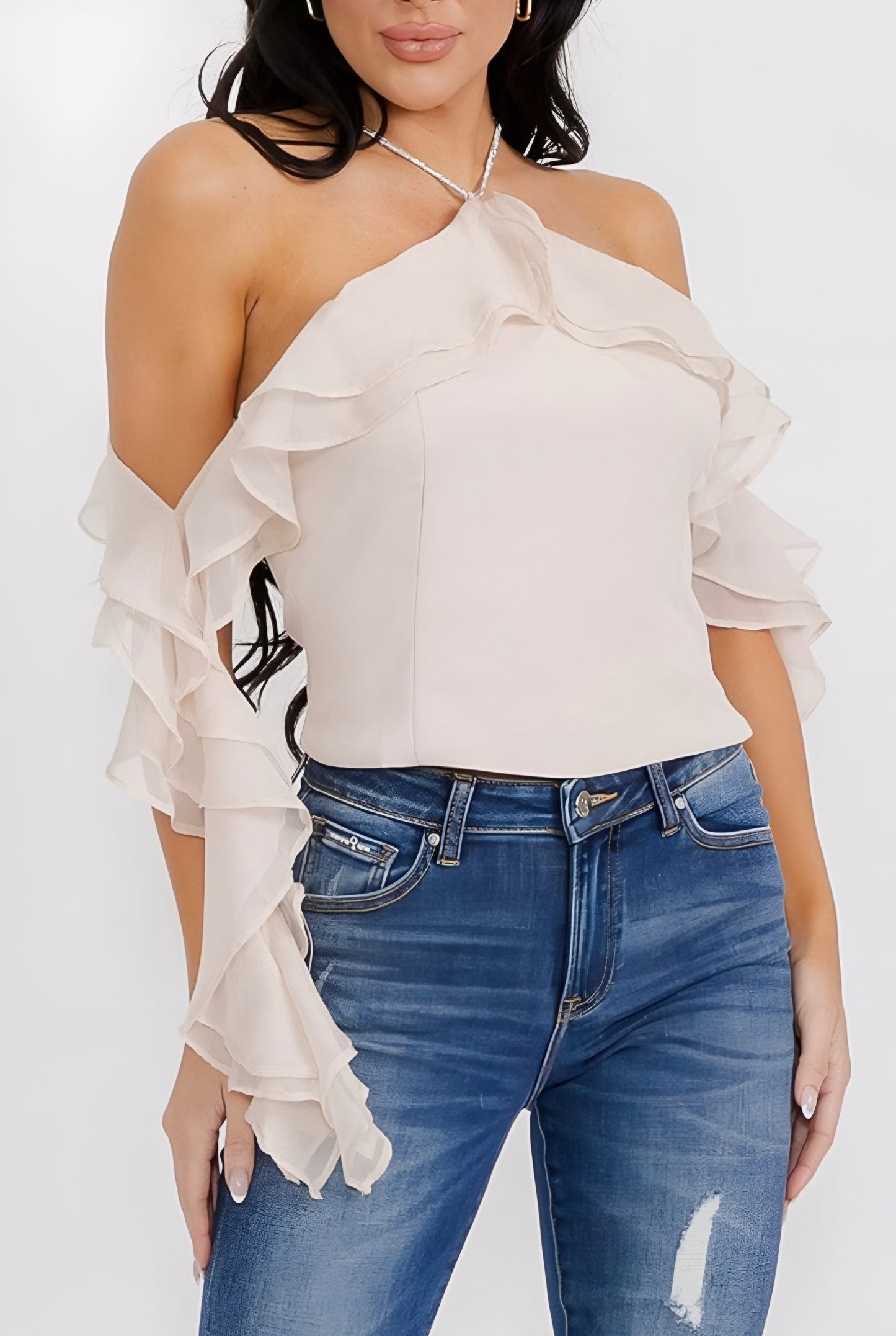 Diamond Halter Drape Top