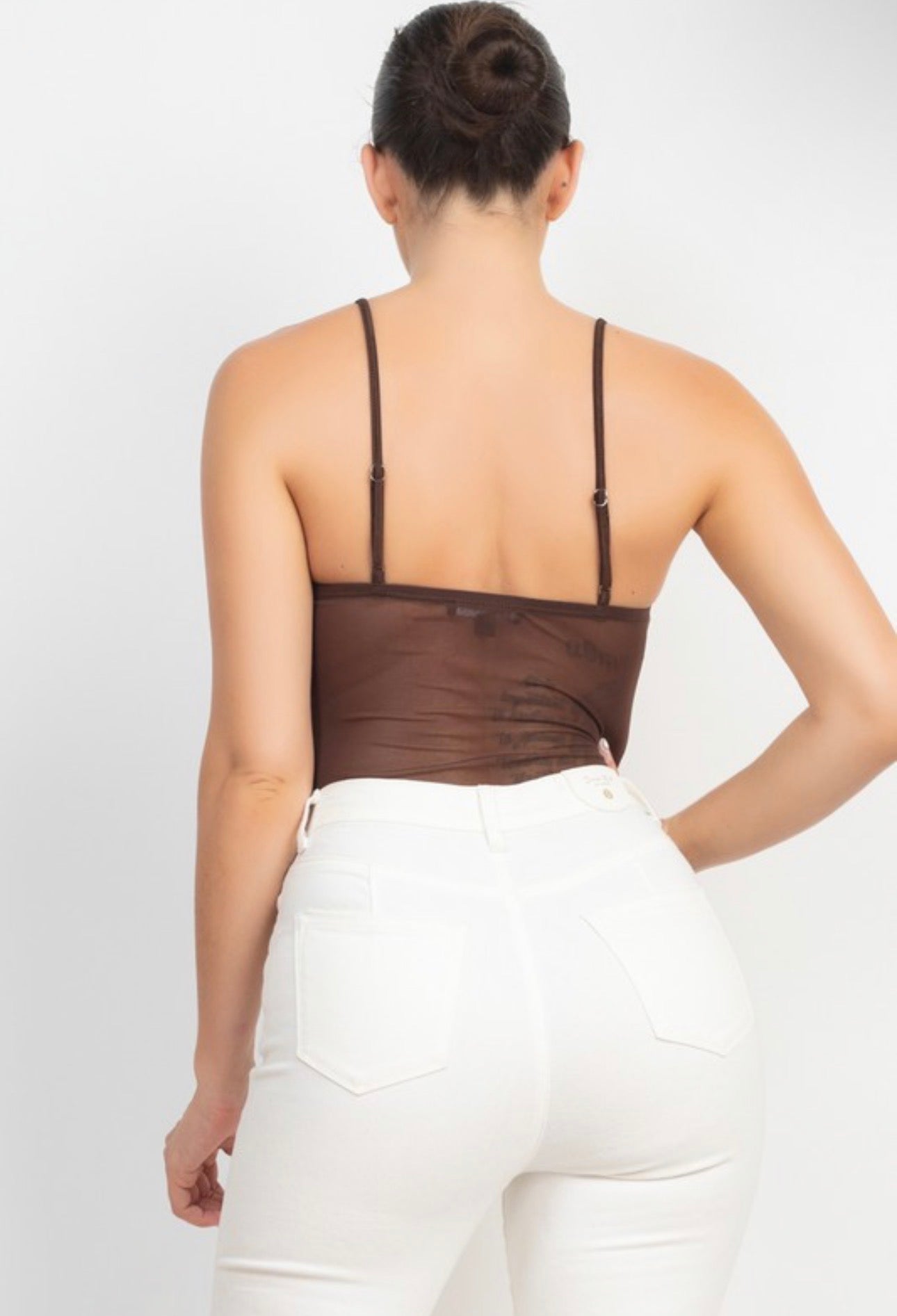 Mesh Corset Bodysuit with Satin Cups