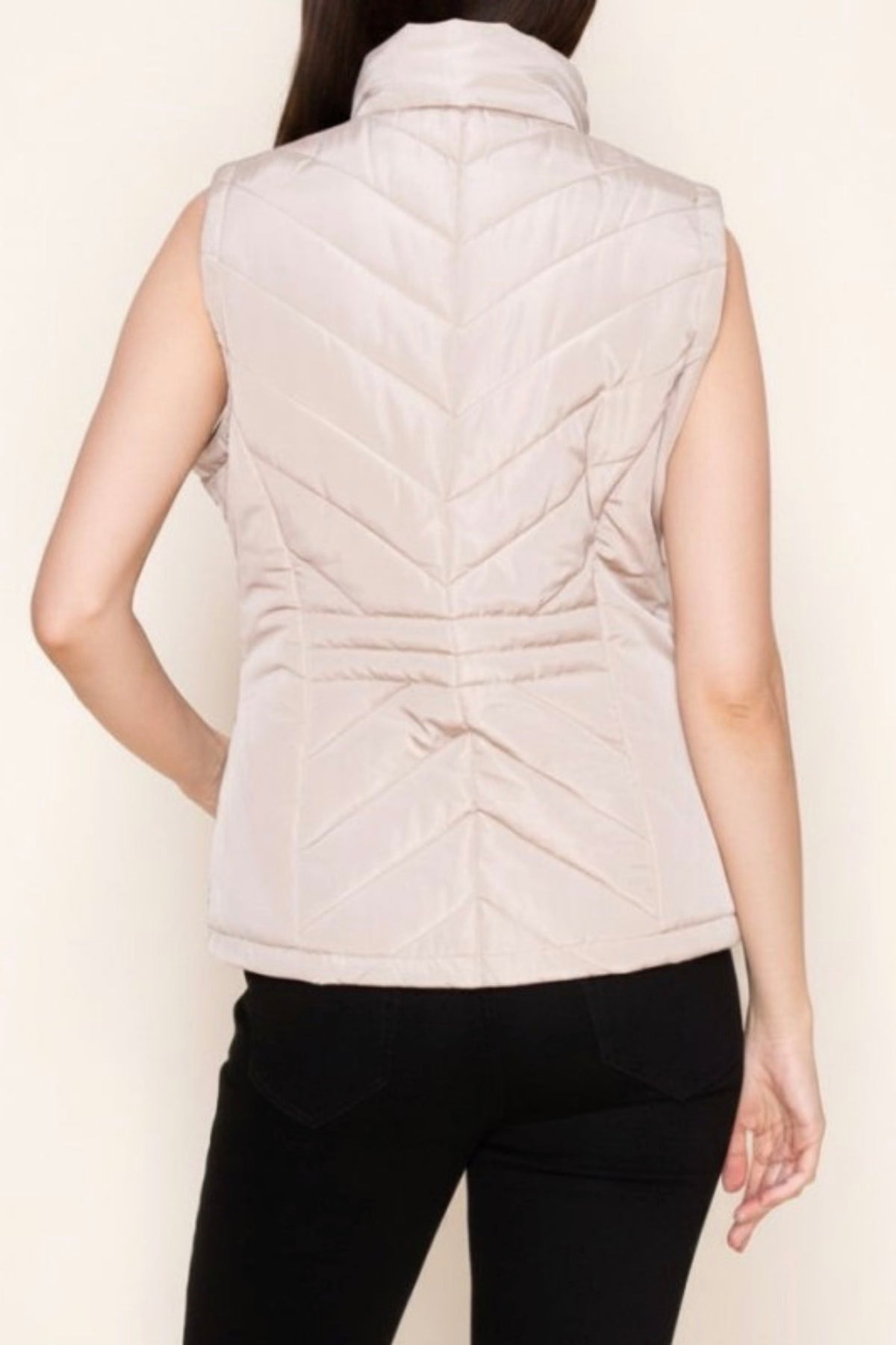 Quilted Fuzzy Collar Vest