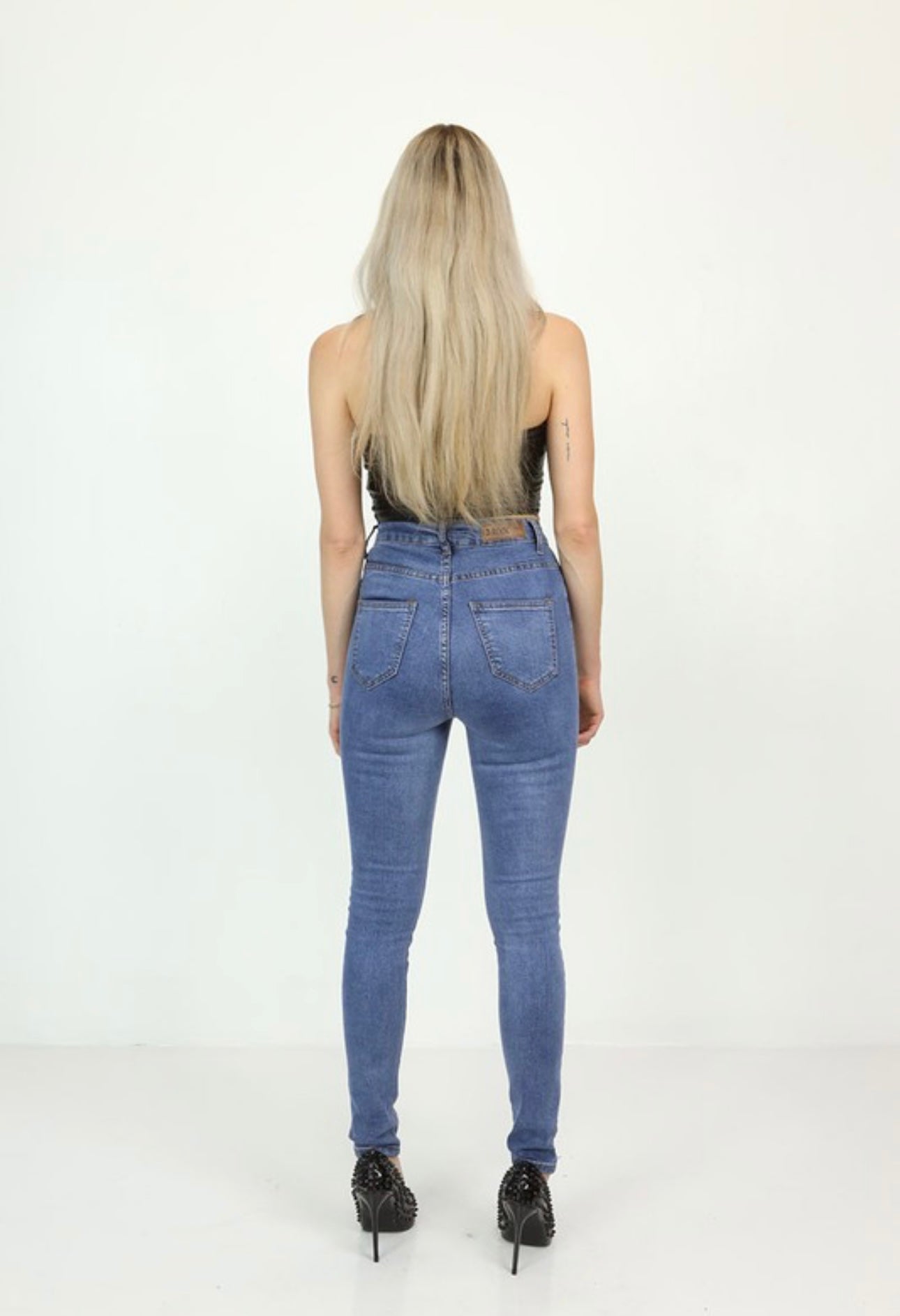 Five-Button High Waisted Med Blue 565s Jeans