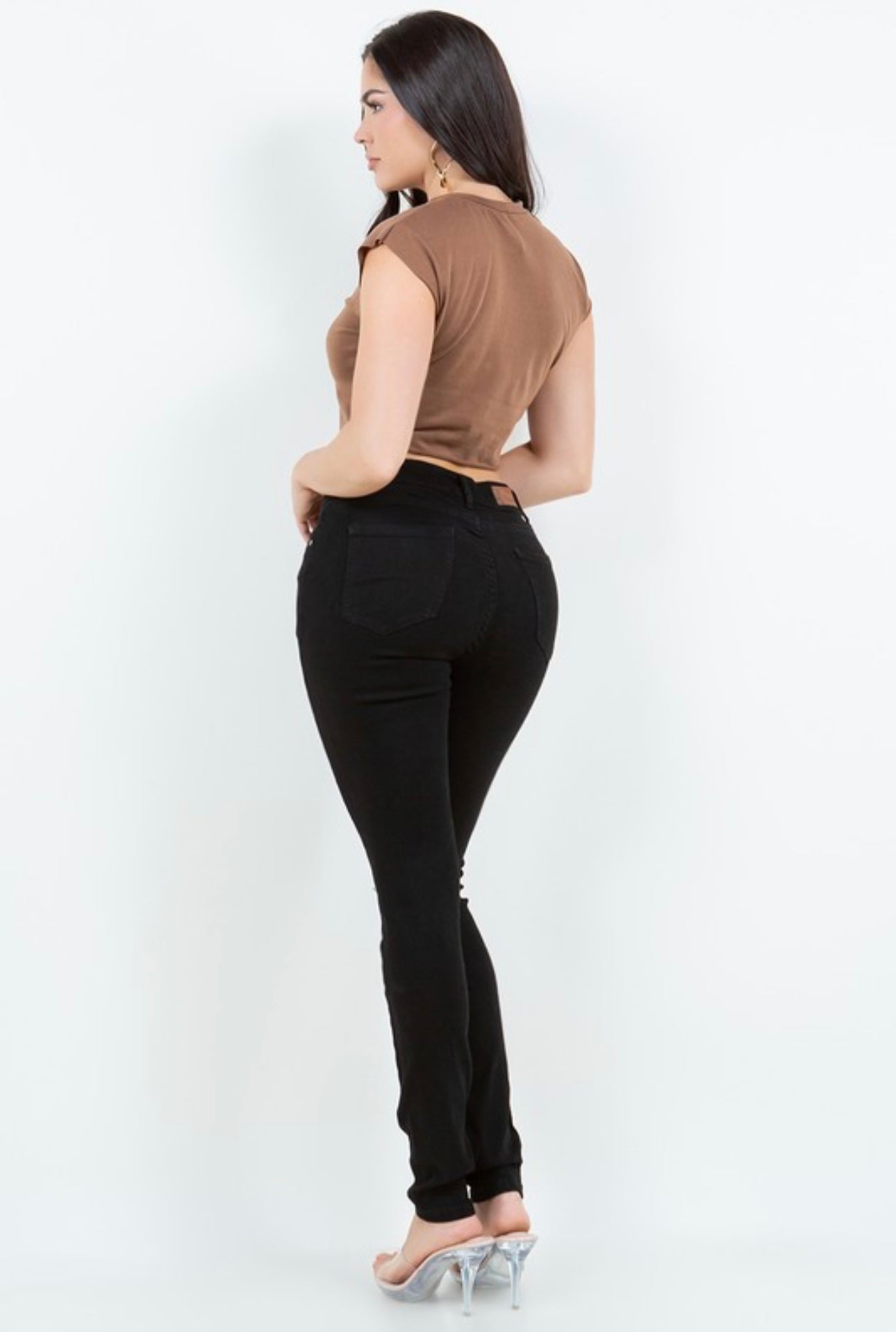 671 Black Ripped Knee Skinny Jeans