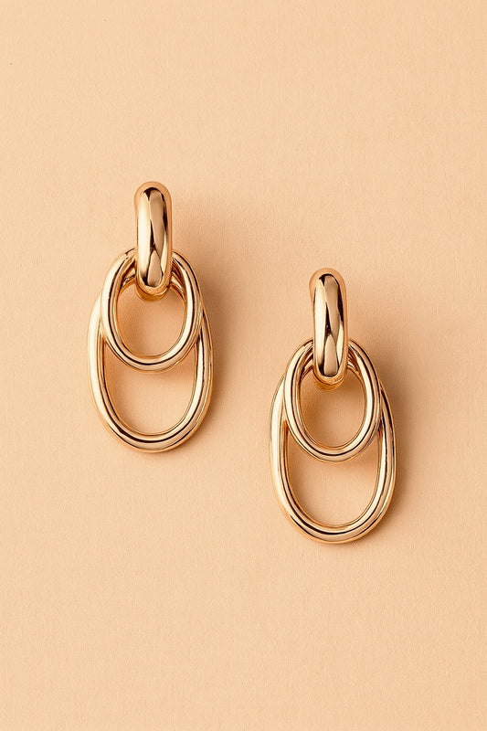 Double Gold Hoop Earrings