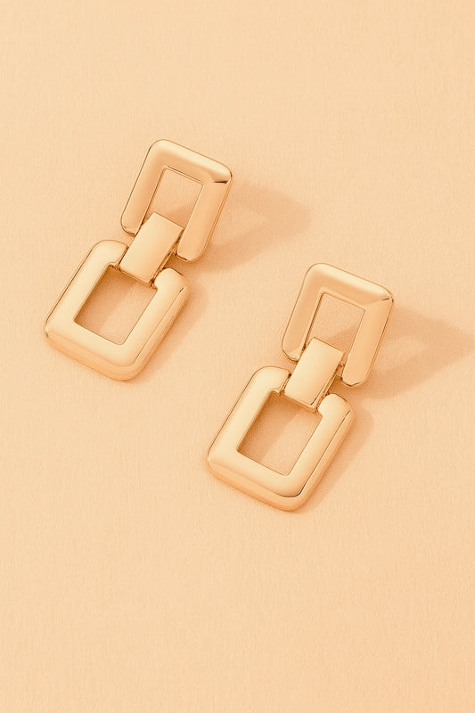 Square Gold Hinge Earrings