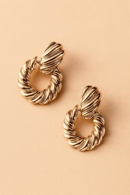 Twist Hinge Gold Boho Earrings