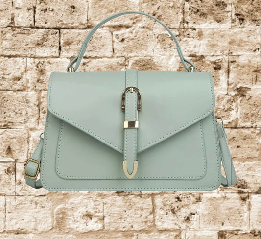 Mint Handbag with Gold Buckle