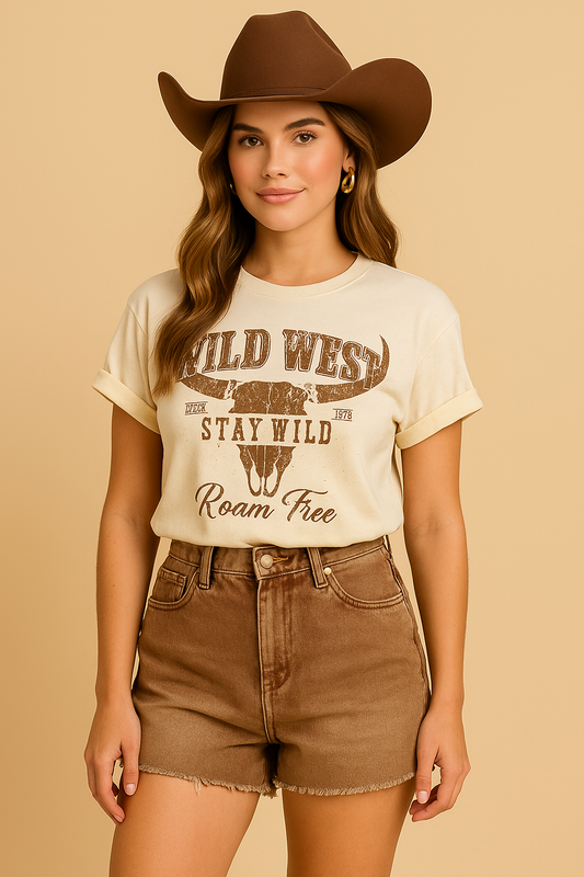Wild West Stay Wild Roam Free Graphic Tee