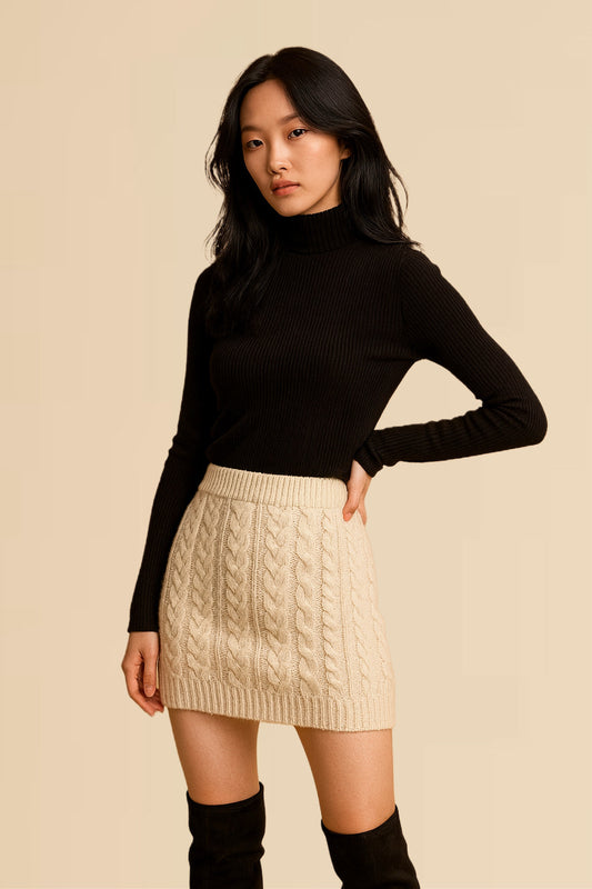 Turtle Neck Ribbed Bodysuit