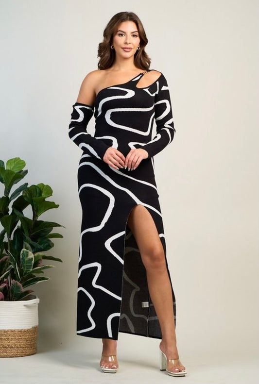 Maxi Swirl Sweater Dress