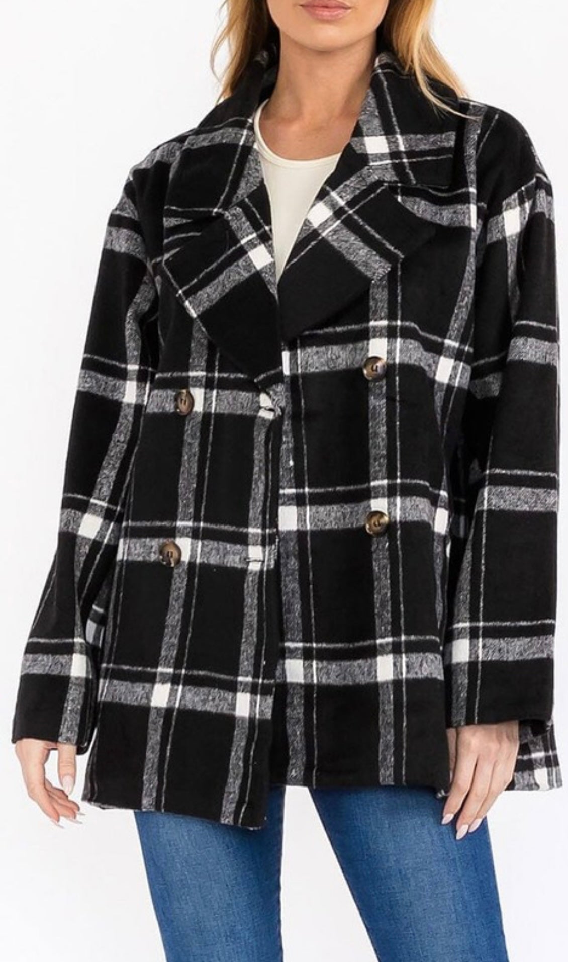 Plaid Peacoat