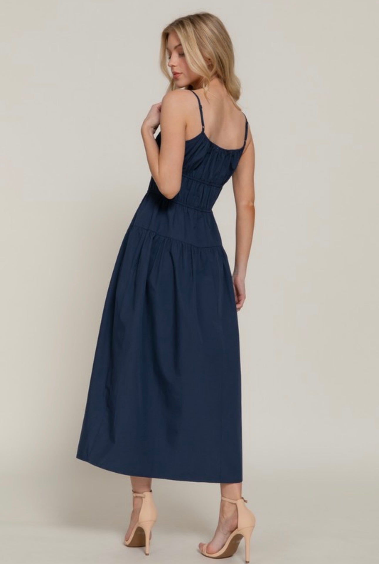 Peasant Bodice Sleeveless Maxi Dress