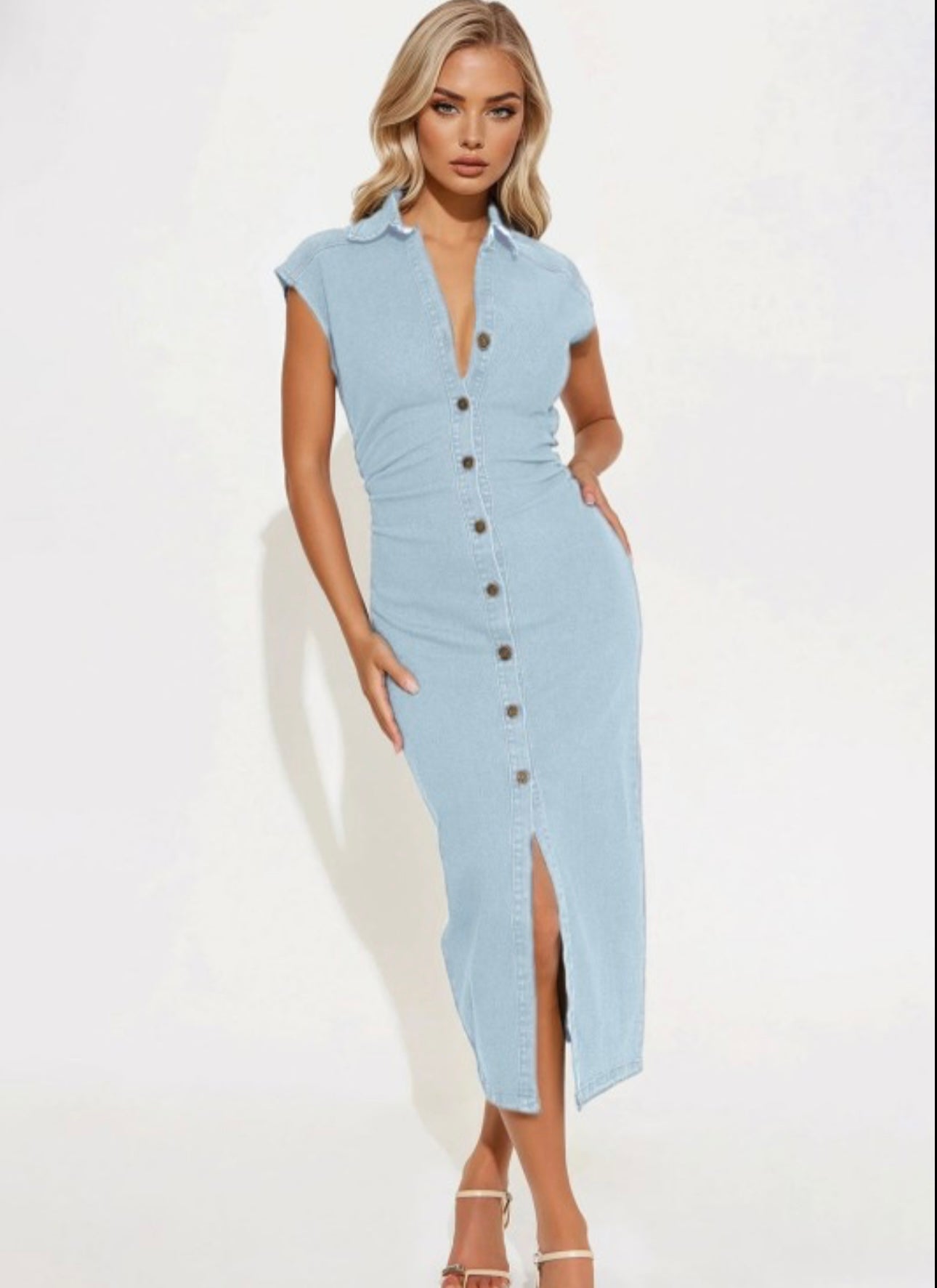 Denim Cap sleeve Dress
