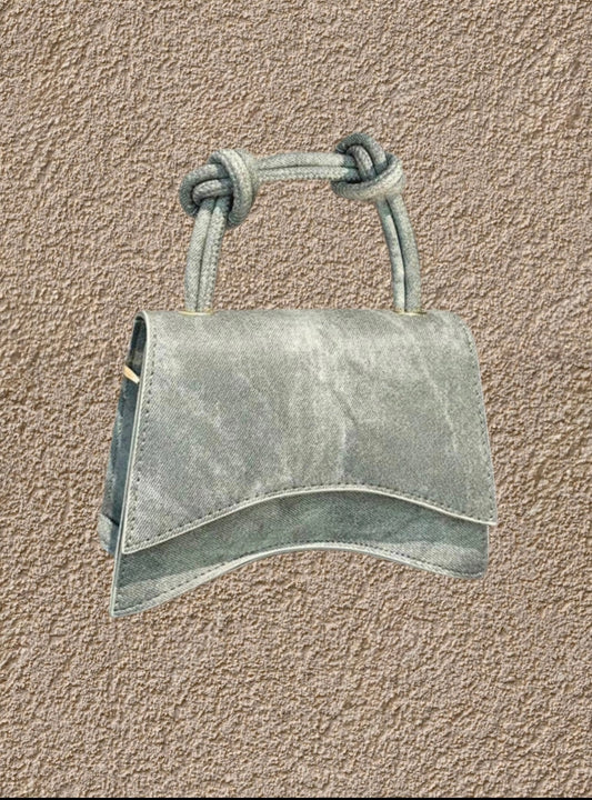 Denim Knot Handle Purse