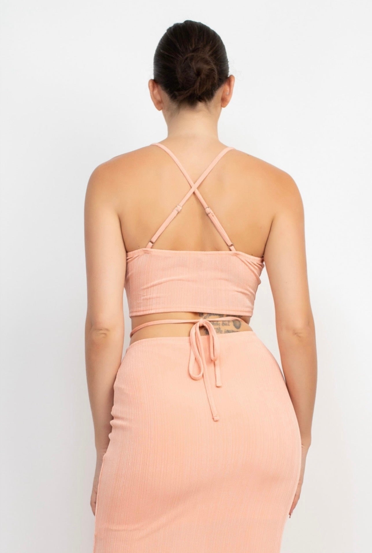 Two-Piece Smocked Crop and Maxi Skirt