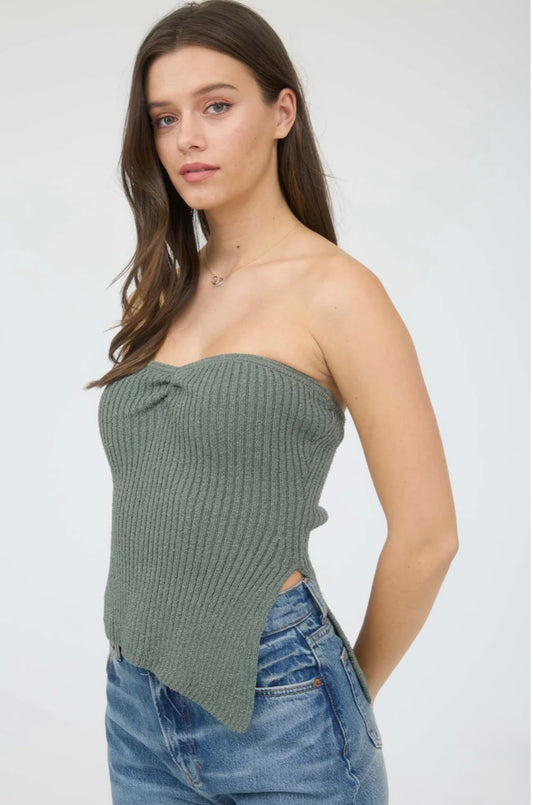 Slanted Strapless Top